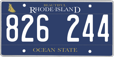 RI license plate 826244