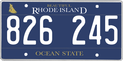 RI license plate 826245
