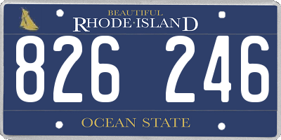 RI license plate 826246