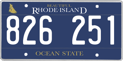 RI license plate 826251