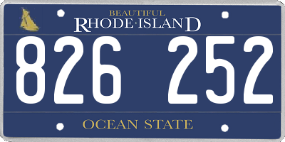 RI license plate 826252