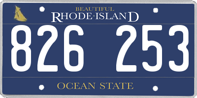 RI license plate 826253