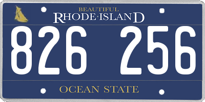 RI license plate 826256