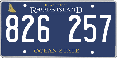RI license plate 826257
