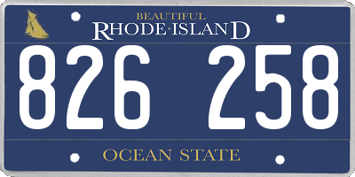 RI license plate 826258