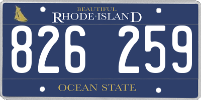 RI license plate 826259