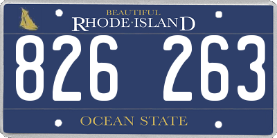 RI license plate 826263