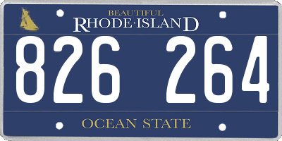 RI license plate 826264