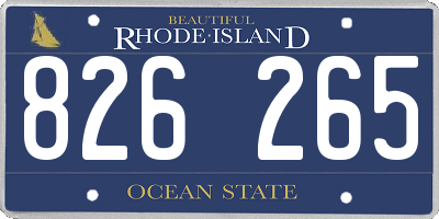 RI license plate 826265