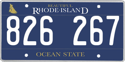 RI license plate 826267