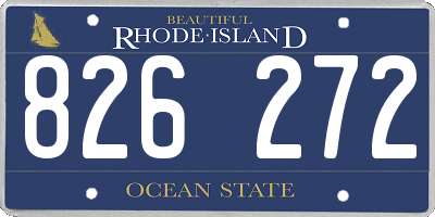 RI license plate 826272