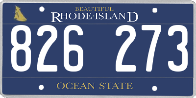 RI license plate 826273