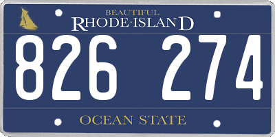 RI license plate 826274