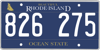 RI license plate 826275