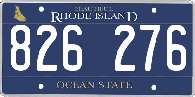 RI license plate 826276