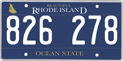 RI license plate 826278
