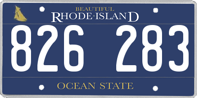 RI license plate 826283