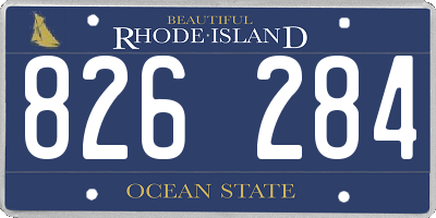 RI license plate 826284
