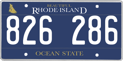 RI license plate 826286