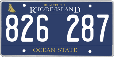 RI license plate 826287