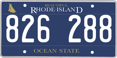 RI license plate 826288