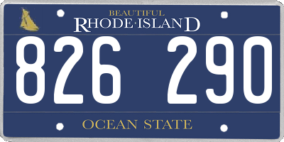 RI license plate 826290