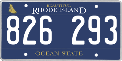 RI license plate 826293