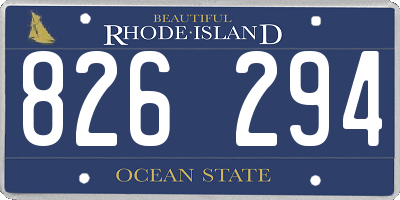 RI license plate 826294