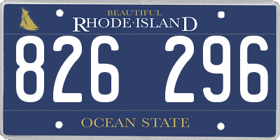 RI license plate 826296