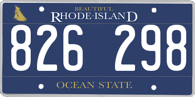 RI license plate 826298