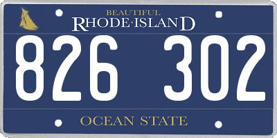 RI license plate 826302