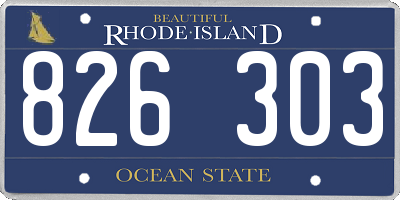 RI license plate 826303