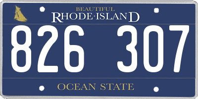 RI license plate 826307