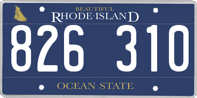 RI license plate 826310