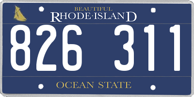 RI license plate 826311