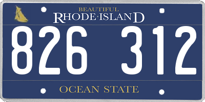 RI license plate 826312