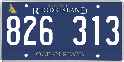 RI license plate 826313