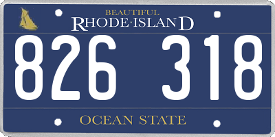 RI license plate 826318