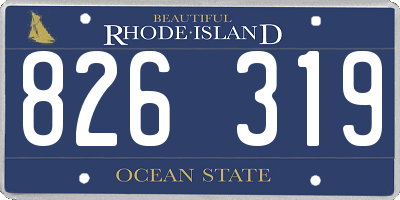 RI license plate 826319