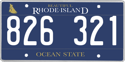 RI license plate 826321