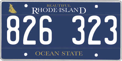 RI license plate 826323