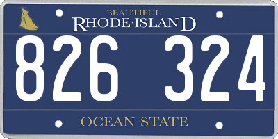 RI license plate 826324
