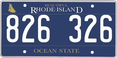 RI license plate 826326