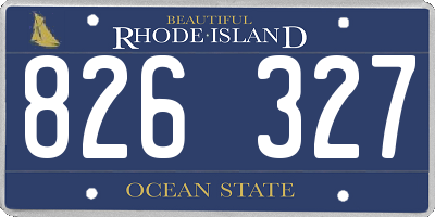 RI license plate 826327