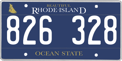 RI license plate 826328