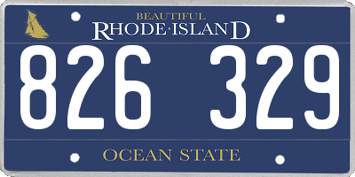 RI license plate 826329