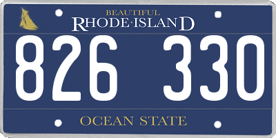 RI license plate 826330