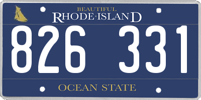 RI license plate 826331