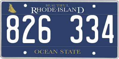 RI license plate 826334