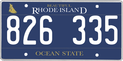 RI license plate 826335